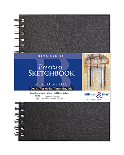 Stillman & Birn Beta Series Skizzenbuch, Spiralbindung, 17,8 x 25,4 cm, 270 g/m² (extra schwer), weißes Papier, kaltgepresste Oberfläche von Stillman & Birn