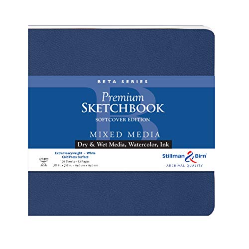 Stillman & Birn Beta Series Softcover Skizzenbuch, 19,1 x 19,1 cm, 270 g/m² (extra schwer), weißes Papier, kaltgepresste Oberfläche von Stillman & Birn