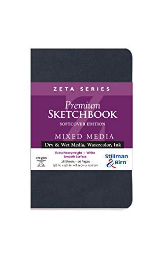 Stillman & Birn Zeta Series Skizzenbuch, Softcover, 8,9 x 14 cm, 270 g/m² (extra schwer), weißes Papier, glatte Oberfläche von Stillman & Birn