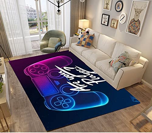 3D Galaxis Star Anime Gamer Muster Kinder Jungen Teppich Schlafzimmer Dekorativ Kinderzimmer Wohnzimmer,Matten Krabbelmatte Modern Weichem Flanell Kinderteppiche Waschbar (Blau,120x160 cm) von Stillshine.