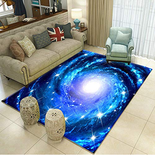 3D Universum Earth Planet Star Galaxis Mond Teppich Für Schlafzimmer Kinderzimmer Wohnzimmer im Freien Balkon Terrasse, Matten für Küche Krabbelmatte Modern Dünne Kinderteppiche (E,100 x160 cm) von Stillshine.