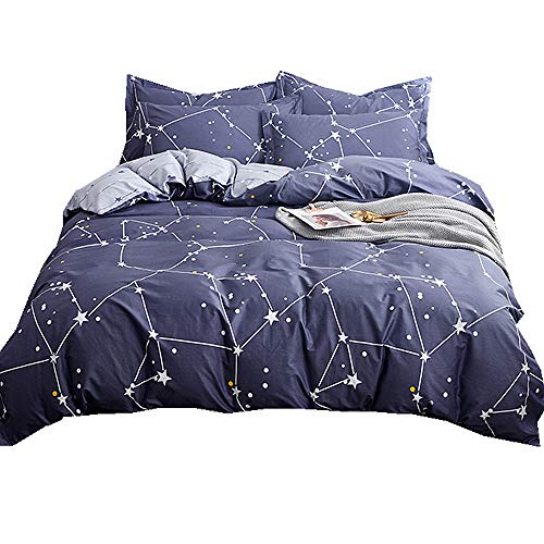 Bettbezug & Kissenbezug 100% Baumwolle Blau Galaxy Sternbild Sternenhimmel Stern Nordic Flamingo Design Bettwäsche Set Bettbezug Set (Flamingo, 2 Stück Single 150x200cm) von Stillshine