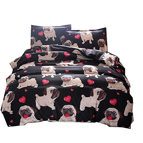 Bettwäsche Set Bulldogge Bettbezug Extra groß 220x240cm + Kissenbezug Schwarz Bettwäsche mit verdecktem Reißverschluss Bettwäsche Set Bulldogge Bettbezug Extra groß 220x240cm + Kissenbezug Schwarz Bettwäsche mit verdecktem Reißverschluss von Stillshine