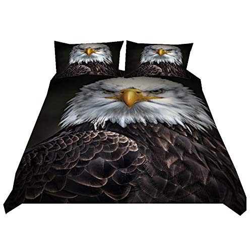 Bettwäsche Set Einzelbett 135x200 Junge Mädchen 3D Tiere Zebra Adler Pferd Muster Bettbezug und Kissenbezug Superfeines Polyester Nein Allergisch Weich und atmungsaktiv von Stillshine