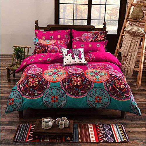 Boho Betten Set, Stillshine modernes elegantes 4 Stück Bohemian Exotic Style Lightweight Microfiber Bettwäsche-Set Bettwäsche Set, King Size, 220x240CM, Style #9 von Stillshine