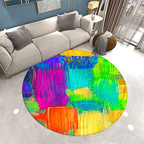 Bunt Graffiti Gemälde Kunst 3D Runde Teppich Küche Weiche rutschfest Moderne Boden Matte Schlafzimmer Bad Wohnzimmer Decor Gedruckt Baby Kinderteppiche Flanell Waschbar (Farbe 4,120 cm) von Stillshine.