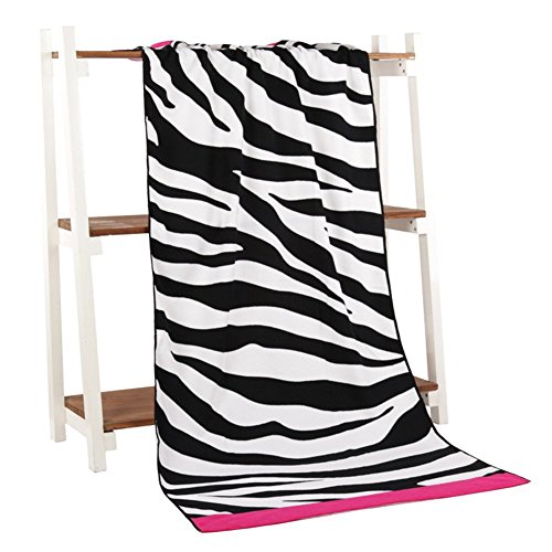 Extra Große Badetuch Schnell Trocknend 100% Microfiber Cartoon Strand Handtuch Badetuch Picknickdecke für Strand, Freizeit,Reisen Surfen (Zebra Textur) von Stillshine