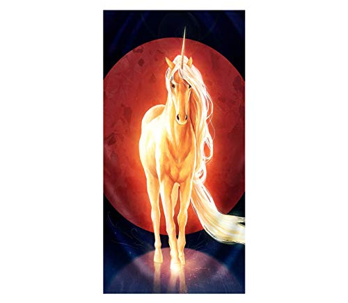 Große 3D Galaxy Wolf Einhorn Meeresschildkröte Blume Schädel Strandtuch Für Herren Kinder Damen Strand Surfen Yoga Schwimmen Sport Handtuch Badetuch Tapestry L/XL (Einhorn,100 x 180 cm) von Stillshine.