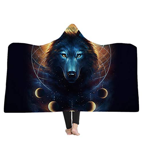 Stillshine Kuscheldecke, 3D Wolf Plüschdecke Pelzdecke Printdesign Couchdecke Mikrofaser Tier Tagesdecke Sherpa Wearable Decke Stranddecke für Erwachsene Kind (Muster 3, 150 * 200 cm) von Stillshine