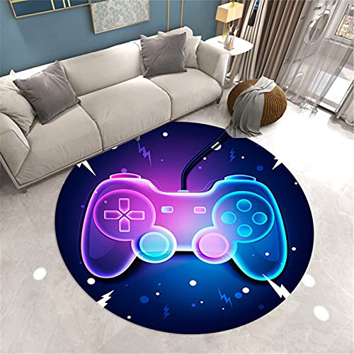 Stillshine. 3D Gaming Video Game Runde Kinderteppich Gamer Gamepad Regler Taste Modern Teppich Kinderzimmer Dekoration Küche Gang Kindergarten Spielmatte Krabbelmatte Sanft Flanell (Farbe 1,140 cm) von Stillshine.