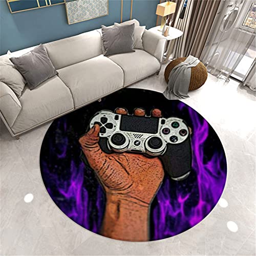 Stillshine. 3D Gaming Video Game Runde Kinderteppich Gamer Gamepad Regler Taste Modern Teppich Kinderzimmer Dekoration Küche Gang Kindergarten Spielmatte Krabbelmatte Sanft Flanell (Farbe 2,120 cm) von Stillshine.