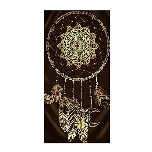 Stillshine. Große Strandtücher Badetuch Trocknend Wasseraufnahme Extra Microfiber XL XXL,Traumfänger Mandala Böhmen Motiv Handtuch Kinder Mädchen Damen Yoga Surfer Kuscheldecke (150x200cm,schwarz) von Stillshine.
