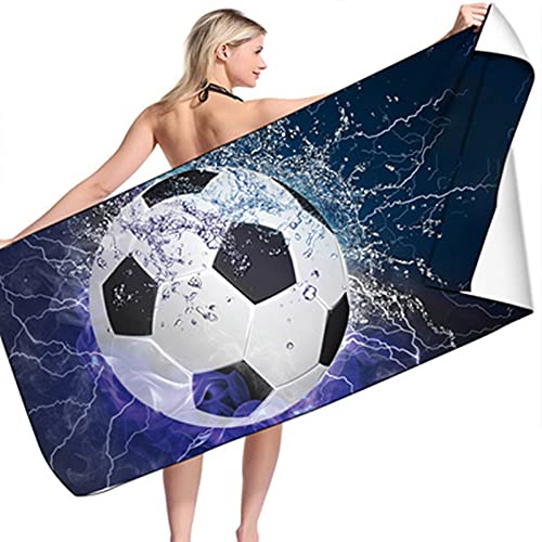 Stillshine. Großes Strandtuch Badetuch Schnell Trocknende Saugfähige Mikrofaser XL XXL, Blitzflamme Fußball Tennis Baseball Thema Handtuch Kinder Erwachsene Männer Decke (Farbe1,100x180cm) von Stillshine.