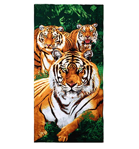 Strandtücher Badetuch Schnell Trocknend 100% Microfiber 3D Tiger Hawaii Strand Muster Handtuch,Reisen Surfen Saunatücher 70 x150 cm (3D Tiger A) von Stillshine