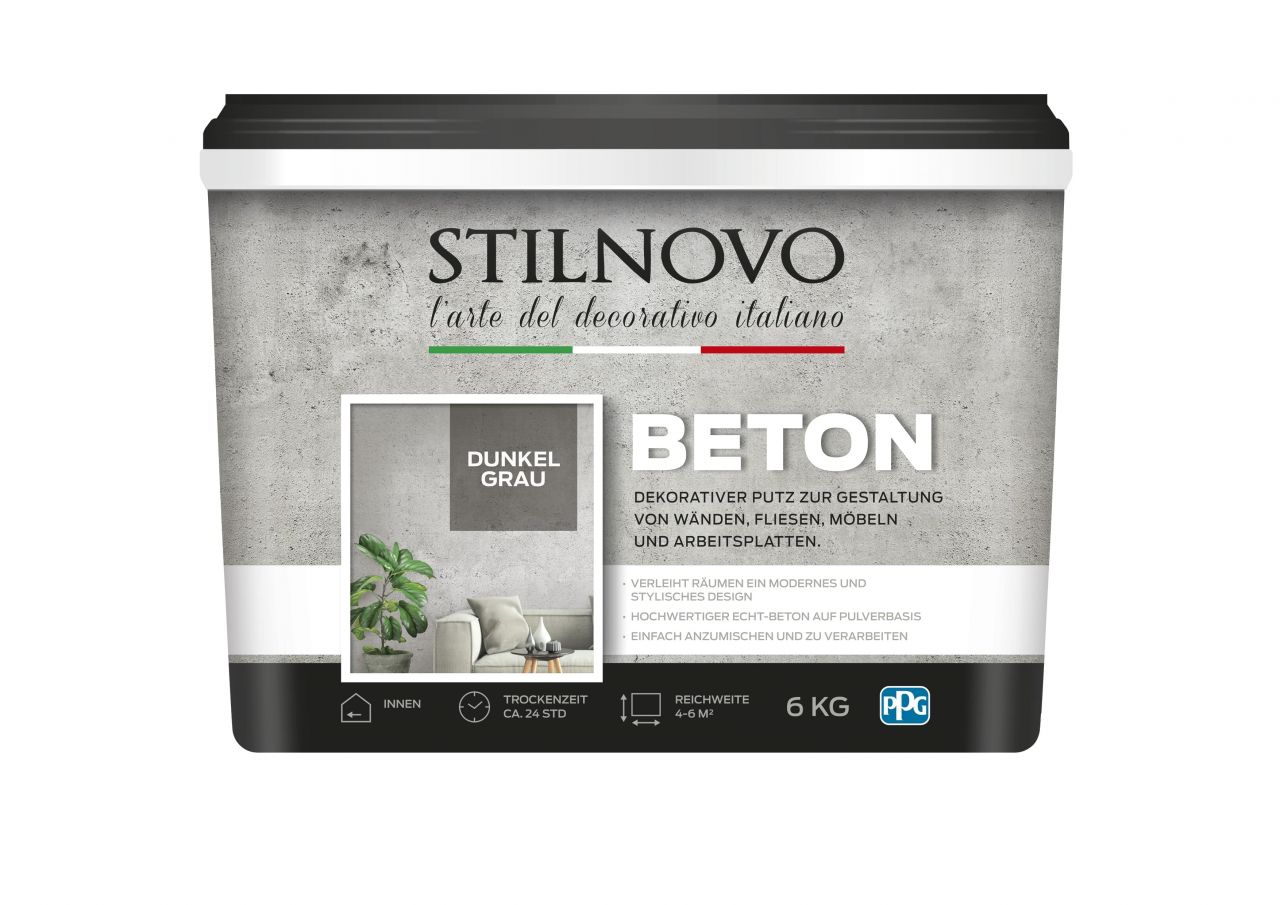 Stilnovo Beton Dekoputz 6 kg dunkelgrau von Stilnovo