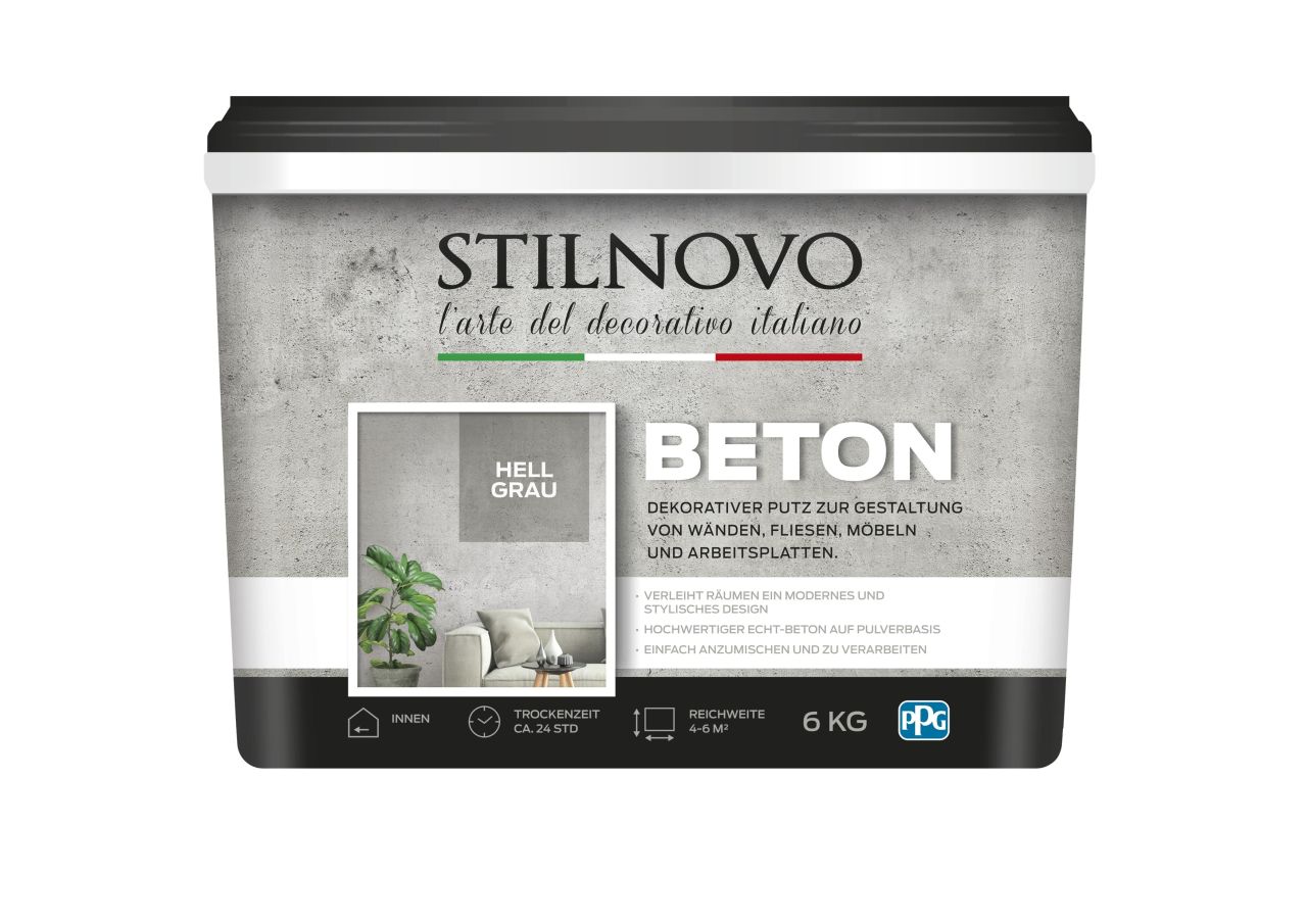 Stilnovo Beton Dekoputz 6 kg hellgrau von Stilnovo