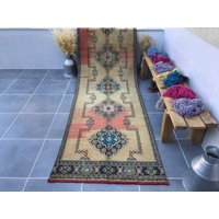 Free Ship Teppich, 329x96cm, Handgewebter Läufer, Azteken Oushak Läufer von Stilrug
