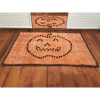 Orange Moderner Teppich, Fußmattenteppich, Fußmattenteppich 76x52cm von Stilrug