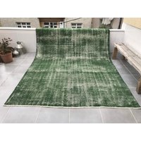 Überfärbter Teppich, Überfärbter Teppich, Grüner Teppich, 340x214cm, Oversize Teppich, Oversize Teppich von Stilrug