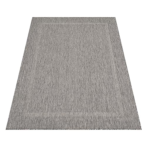 Stilvoll Günstig by ELMM Teppich Outdoor Balkon Garten Außenbereich Grau 120 x 170 Unicolor - Einfarbig Kurzflor von Stilvoll Günstig by ELMM