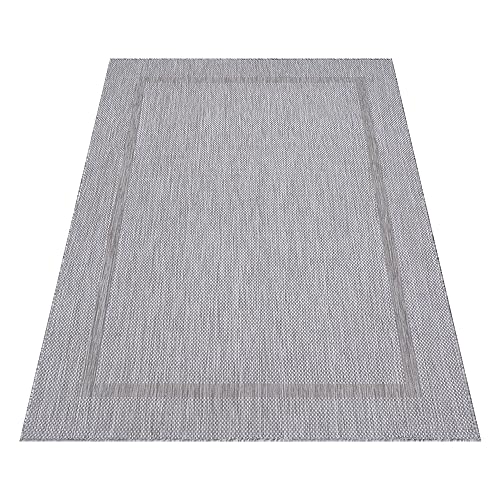Stilvoll Günstig by ELMM Teppich Outdoor Balkon Garten Außenbereich Silber 240 x 340 Unicolor - Einfarbig Kurzflor von Stilvoll Günstig by ELMM