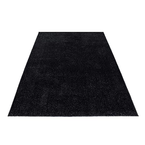 Stilvoll Günstig by ELMM Teppich Wohnzimmer Schlafzimmer Anthrazit 140 x 200 Unicolor - Einfarbig Kurzflor von Stilvoll Günstig by ELMM
