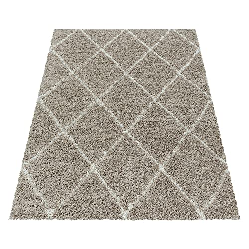 Stilvoll Günstig by ELMM Teppich Wohnzimmer Schlafzimmer Beige 200 x 290 Geometrisches Design Hochflor von Stilvoll Günstig by ELMM
