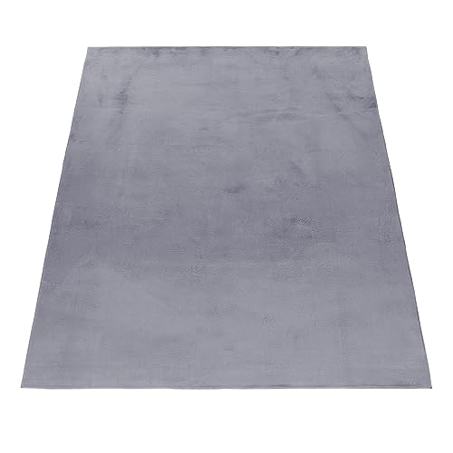 Stilvoll Günstig by ELMM Teppich Wohnzimmer Schlafzimmer Grau 80 x 150 Unicolor - Einfarbig Hochflor von Stilvoll Günstig by ELMM