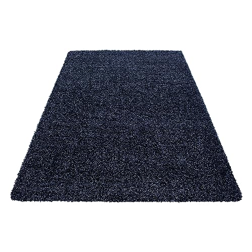 Stilvoll Günstig by ELMM Teppich Wohnzimmer Schlafzimmer Marineblau 60 x 110 Unicolor - Einfarbig Hochflor von Stilvoll Günstig by ELMM