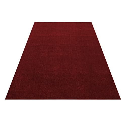 Stilvoll Günstig by ELMM Teppich Wohnzimmer Schlafzimmer Rot 120 x 170 Unicolor - Einfarbig Kurzflor von Stilvoll Günstig by ELMM