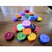 Bunte Ein Oder Zweifarbige Refill Teelichter Aus Sojawachs Mit Kerzenglas/Herbst Winterdeko Frühlingsdeko von StimmungKunterbunt