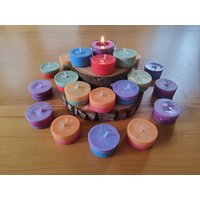 Bunte Ein Oder Zweifarbige Teelichter Aus Sojawachs Mit Kerzenglas/Schöne Herbstdeko von StimmungKunterbunt