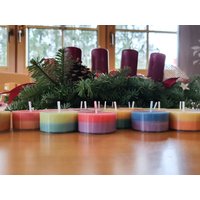 Bunte Ein Oder Zweifarbige Teelichter Aus Sojawachs in Durchsichtigen Teelichthülsen Recyceltem Kunststoff/ Winterdeko/Frühlingsdeko von StimmungKunterbunt