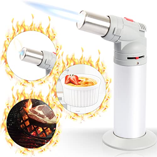 Stimo 2IN1 Flambierbrenner Küchenbrenner Crème-Brûlée Brenner Gasbrenner nachfüllbar stufenlos einstellbar mit Sicherheitsschloss von Stimo