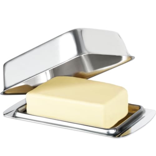 Edelstahl Butterdose mit Deckel Butterschale Butterbehälter von Stimo