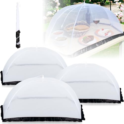 Stimo 3er Set extra große Abdeckhaube Fliegenhaube XXL 115cm Insektenschutz für Essen Lebensmittel Obst von Stimo