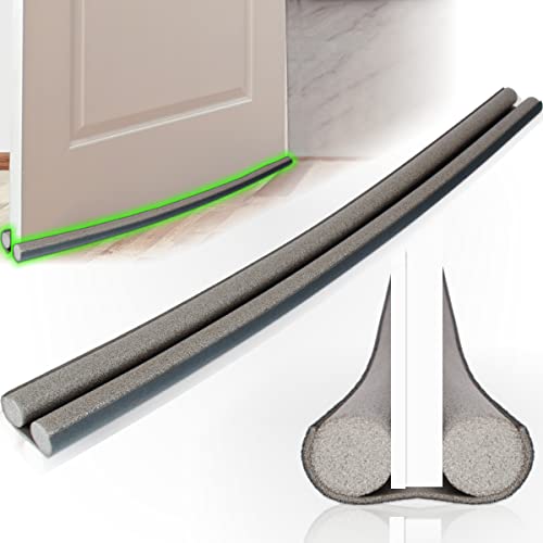 Zugluftstopper mit Doppeldichtung Türbodendichtung Luftzugstopper Tür Schutz vor Kälte & Lärm 93 cm (01 Stück) von Stimo