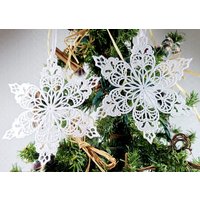 Weiß Gestickte Spitze Stern Ornamente | 2Er-Set Weiß Gestickte Spitze Stern Ornamente | 2Er-Set von StitchedPrettiesShop