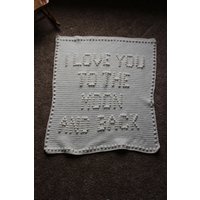 Gehäkelte Babydecke "I Love You To The Moon"Afghan" von StitchesbyRuthie