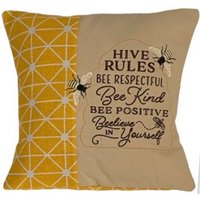 Bee Hive, Regeln, Zweifarbig, Bestickt, Kissenbezug, 14 "x 14" Letztes von StitchnInk