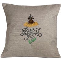 Bee Kind, Sonnenblume, Bestickt, Kissenbezug, 30 cm, 40 45 Geschenkidee von StitchnInk