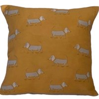 Gold Hunde Druck, Kissenbezug, 12", 14", 16", 18" Letzte Zwei von StitchnInk