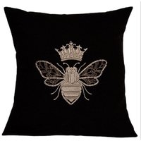 Rose Gold, Queen Bee, Gestickt, Kissenbezug, Schwarz, 30, 5 cm, 16 18 Geschenkidee von StitchnInk