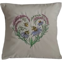 Bee & Wisteria, Herz, Gestickt, Kissenbezug, 30, 5 cm, 16 18 Geschenkidee von StitchnInk