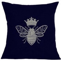 Silber, Queen Bee, Gestickt, Kissenbezug, 30, 5 cm , 16 18 Schwarz Geschenkidee von StitchnInk