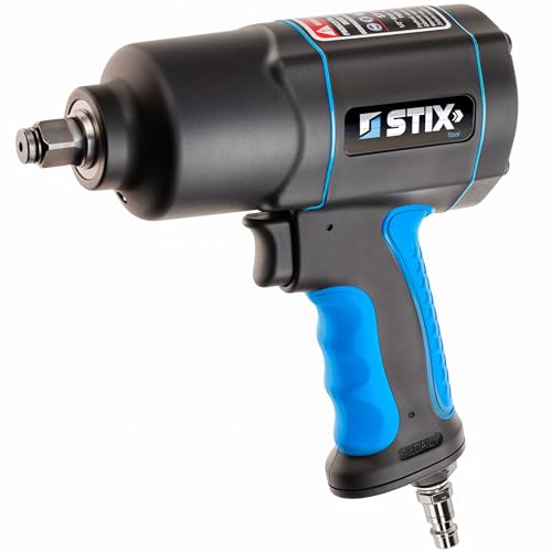 STIX Schlagschrauber Druckluft STT-17 1/2" - Max. Lösemoment 1700 Nm - Druckluftschrauber mit Hochleistungs-Doppel-Hammer-Schlagwerk und Vibrationsarm von Stix