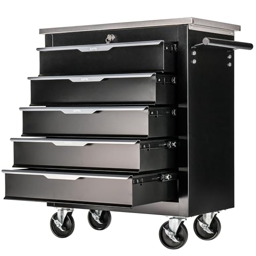 Stix GarageGo P5 Werkzeugwagen – 5 Schubladen, Edelstahlplatte, Schwerlast Werkstattwagen mit Rollen, abschließbar, Metall-Werkzeugschrank für Garage & Heimwerker Stix GarageGo P5 Werkzeugwagen – 5 Schubladen, Edelstahlplatte, Schwerlast Werkstattwagen mit Rollen, abschließbar, Metall-Werkzeugschrank für Garage & Heimwerker von Stix