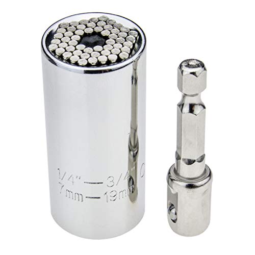 Stix Universal Steckschlüssel Cr-V Nuss Multi Funktions 7-19 mm Universalschlüssel mit Adapter von Stix
