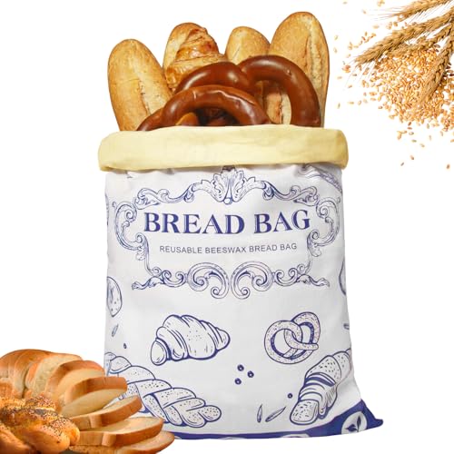 Wiederverwendbare Bienenwachs-Brotbeutel mit Reißverschluss, große Kapazität, Baumwollaufbewahrung für hausgemachtes, Sauerteig und frisches Brot, lebensmittelechte, umweltfreundliche von Stnopw
