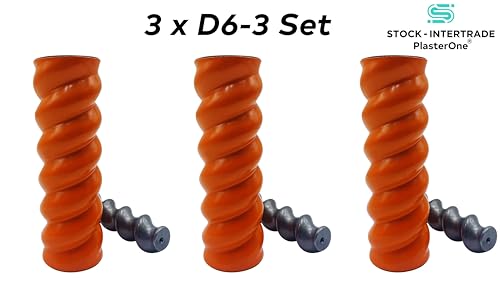 PlasterOne® 3x Rotor Stator D6-3 Spiral Twister für Putzmaschine – passend für PFT G4 und baugleiche Modelle – inklusive Mantelschnecke, langlebiges Ersatzteil von Stock - PlasterOne